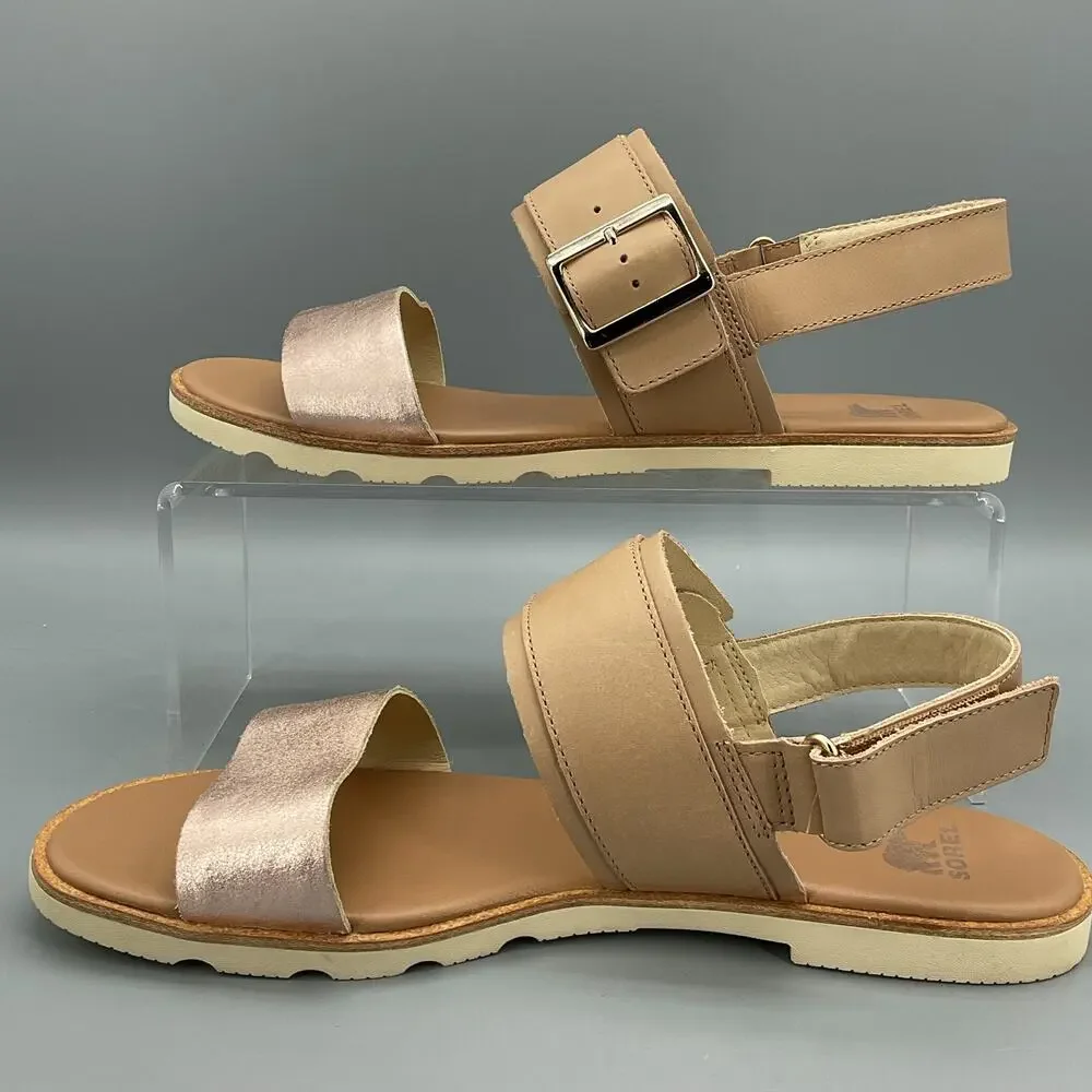NEW Sorel Women’s Ella III Slingback Sandals Honest Beige Size 9.5
